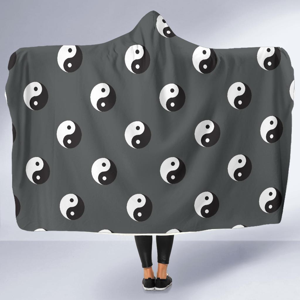 Yin Yang Pattern Print Hooded Blanket-grizzshop