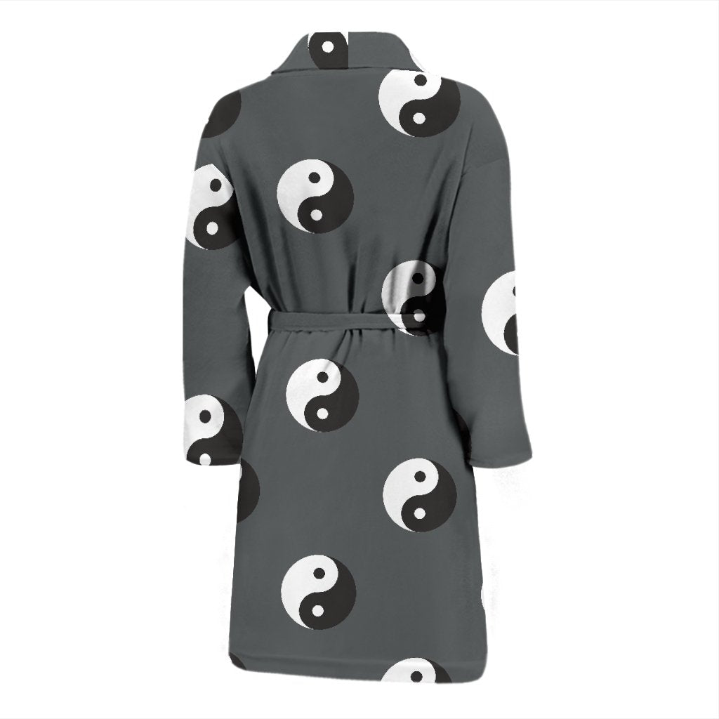 Yin Yang Pattern Print Men Long Robe-grizzshop