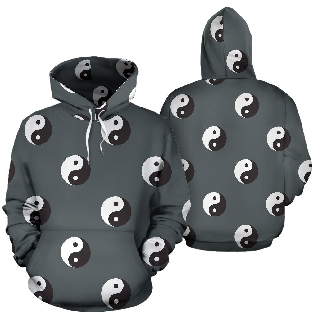 Yin Yang Pattern Print Men Women Pullover Hoodie-grizzshop