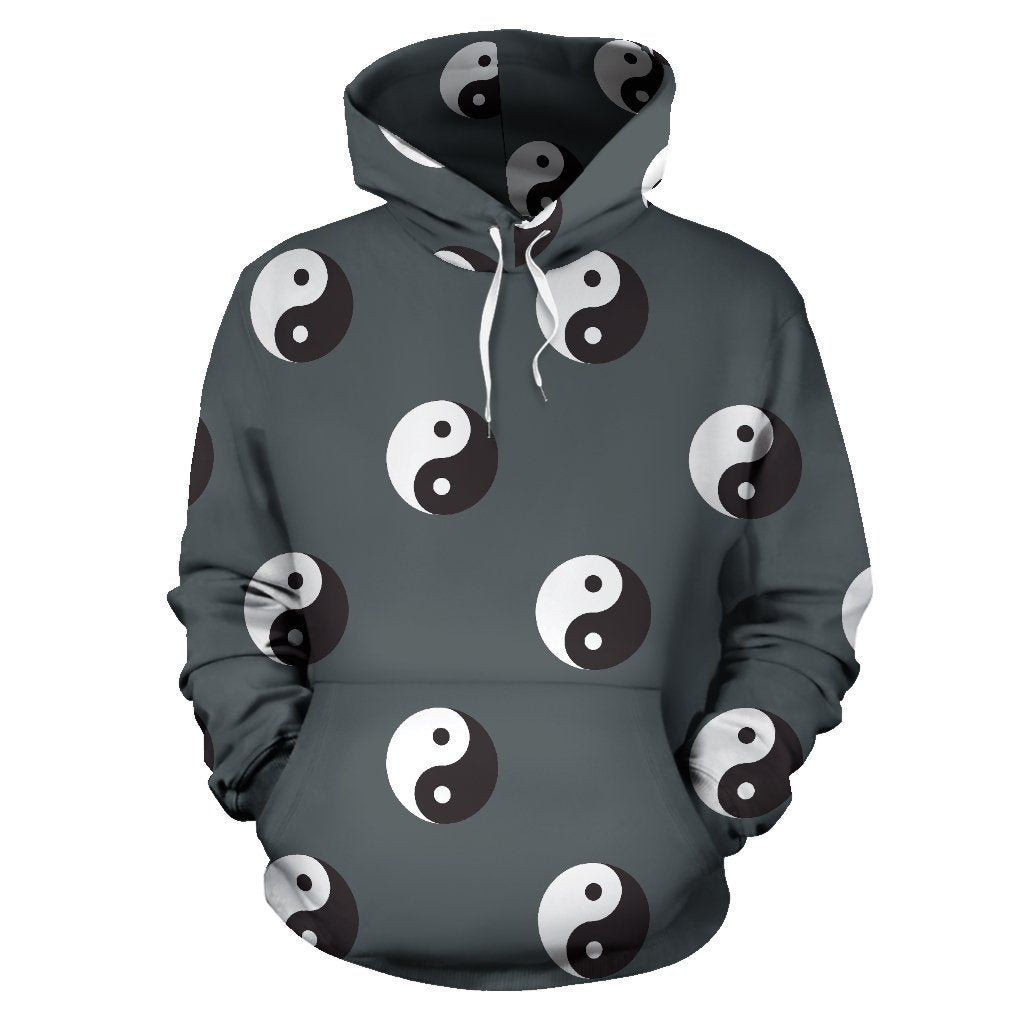 Yin Yang Pattern Print Men Women Pullover Hoodie-grizzshop