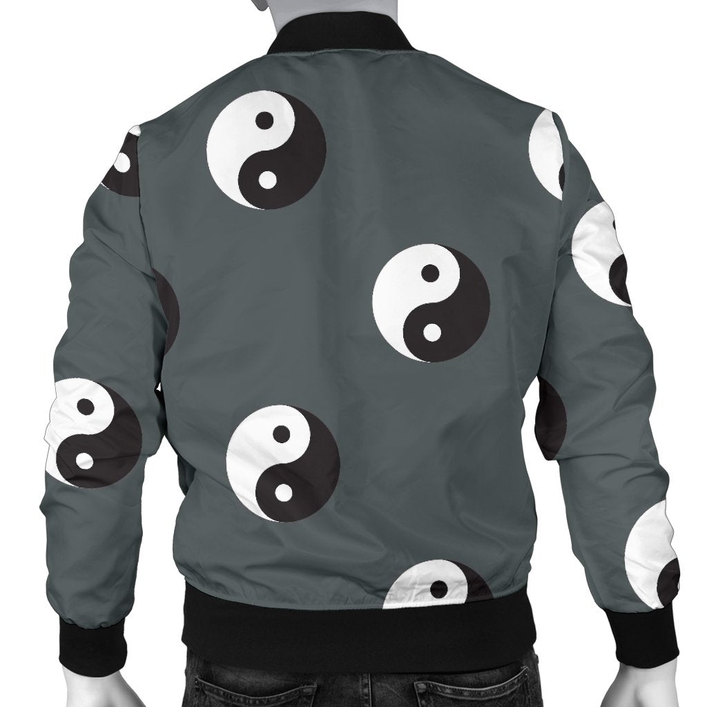 Yin Yang Pattern Print Men's Bomber Jacket-grizzshop