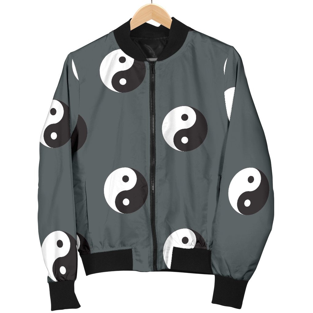 Yin Yang Pattern Print Men's Bomber Jacket-grizzshop