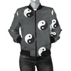 Yin Yang Pattern Print Women Casual Bomber Jacket-grizzshop