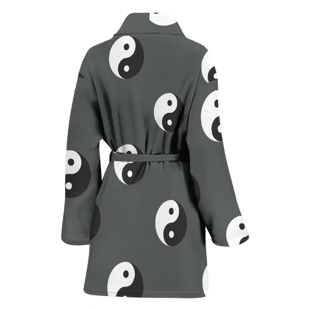 Yin Yang Pattern Print Women Long Robe-grizzshop