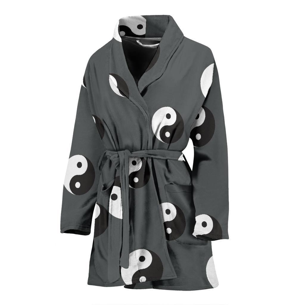 Yin Yang Pattern Print Women Long Robe-grizzshop