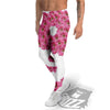 Yin Yang Pink Flowers Print Men's Leggings-grizzshop