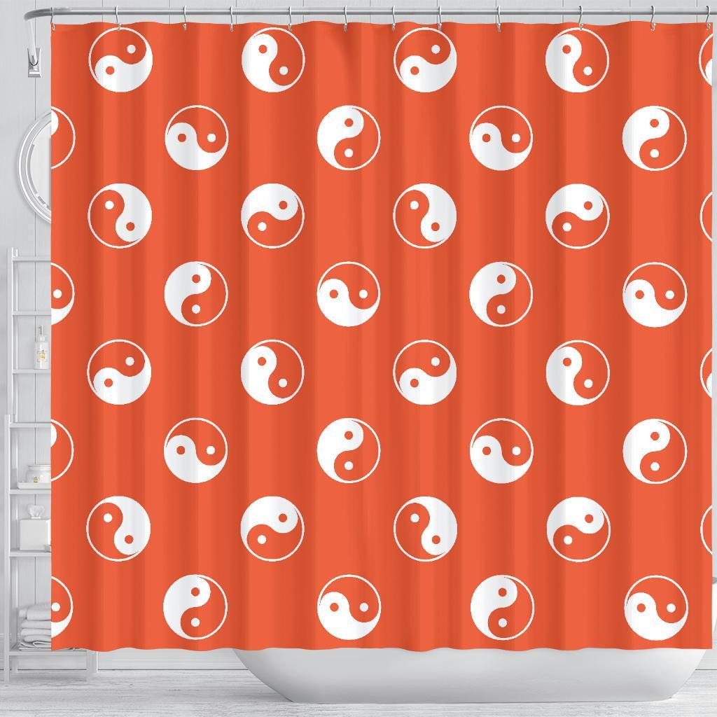 Yin Yang Print Pattern Bathroom Shower Curtain-grizzshop