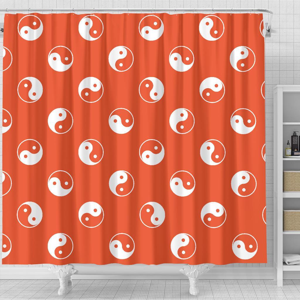 Yin Yang Print Pattern Bathroom Shower Curtain-grizzshop