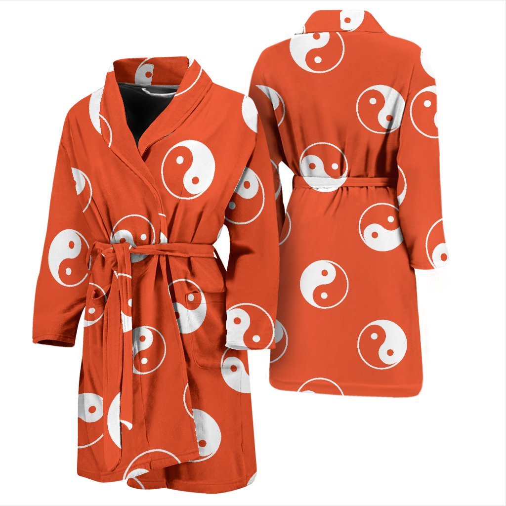 Yin Yang Print Pattern Men Long Robe-grizzshop