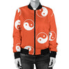 Yin Yang Print Pattern Women Casual Bomber Jacket-grizzshop