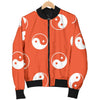 Yin Yang Print Pattern Women Casual Bomber Jacket-grizzshop