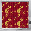 Yin Yang Red Pattern Print Bathroom Shower Curtain-grizzshop