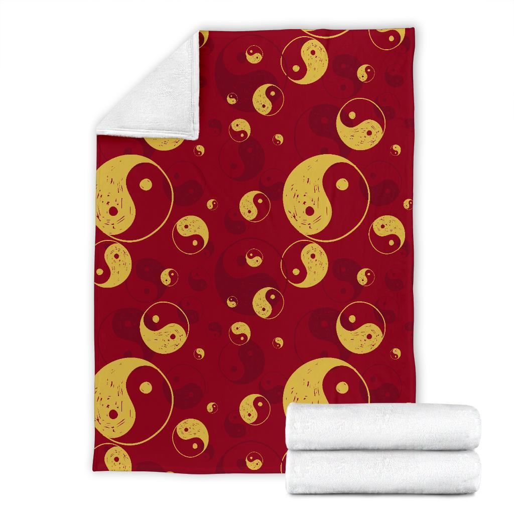 Yin Yang Red Pattern Print Blanket-grizzshop