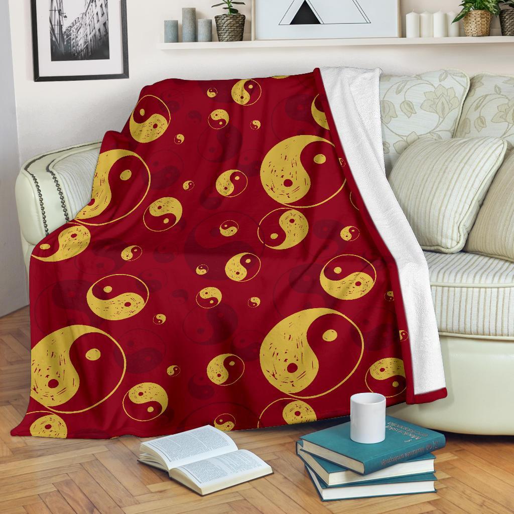 Yin Yang Red Pattern Print Blanket-grizzshop