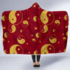 Yin Yang Red Pattern Print Hooded Blanket-grizzshop