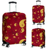 Yin Yang Red Pattern Print Luggage Cover Protector-grizzshop