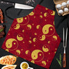 Yin Yang Red Pattern Print Men's Apron-grizzshop