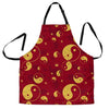 Yin Yang Red Pattern Print Men's Apron-grizzshop