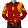 Yin Yang Red Pattern Print Men's Bomber Jacket-grizzshop