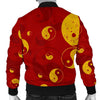 Yin Yang Red Pattern Print Men's Bomber Jacket-grizzshop