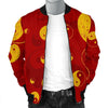 Yin Yang Red Pattern Print Men's Bomber Jacket-grizzshop