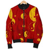 Yin Yang Red Pattern Print Men's Bomber Jacket-grizzshop