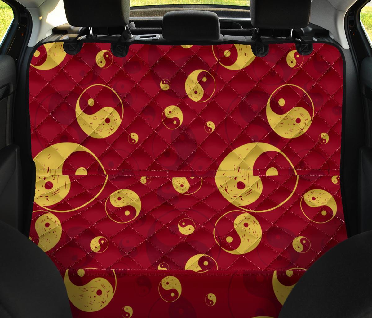 Yin Yang Red Pattern Print Pet Car Seat Cover-grizzshop