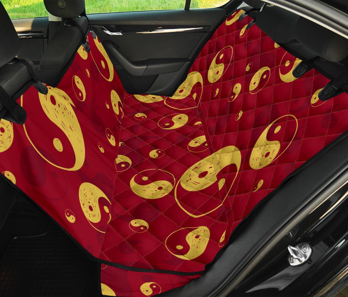 Yin Yang Red Pattern Print Pet Car Seat Cover-grizzshop