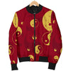 Yin Yang Red Pattern Print Women Casual Bomber Jacket-grizzshop