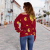 Load image into Gallery viewer, Yin Yang Red Pattern Print Women Off Shoulder Sweatshirt-grizzshop