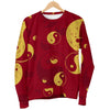 Yin Yang Red Pattern Print Women's Sweatshirt-grizzshop