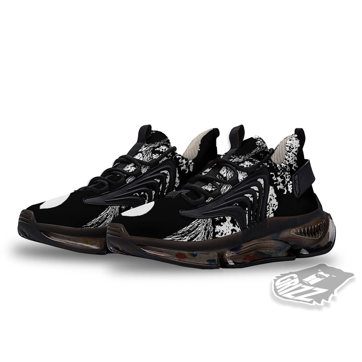 Yin Yang Roots Print Black Gym Shoes-grizzshop