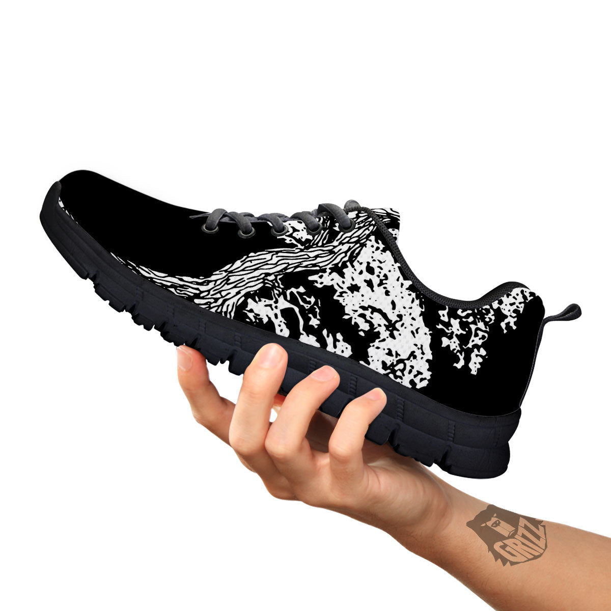 Yin Yang Roots Print Black Sneaker-grizzshop