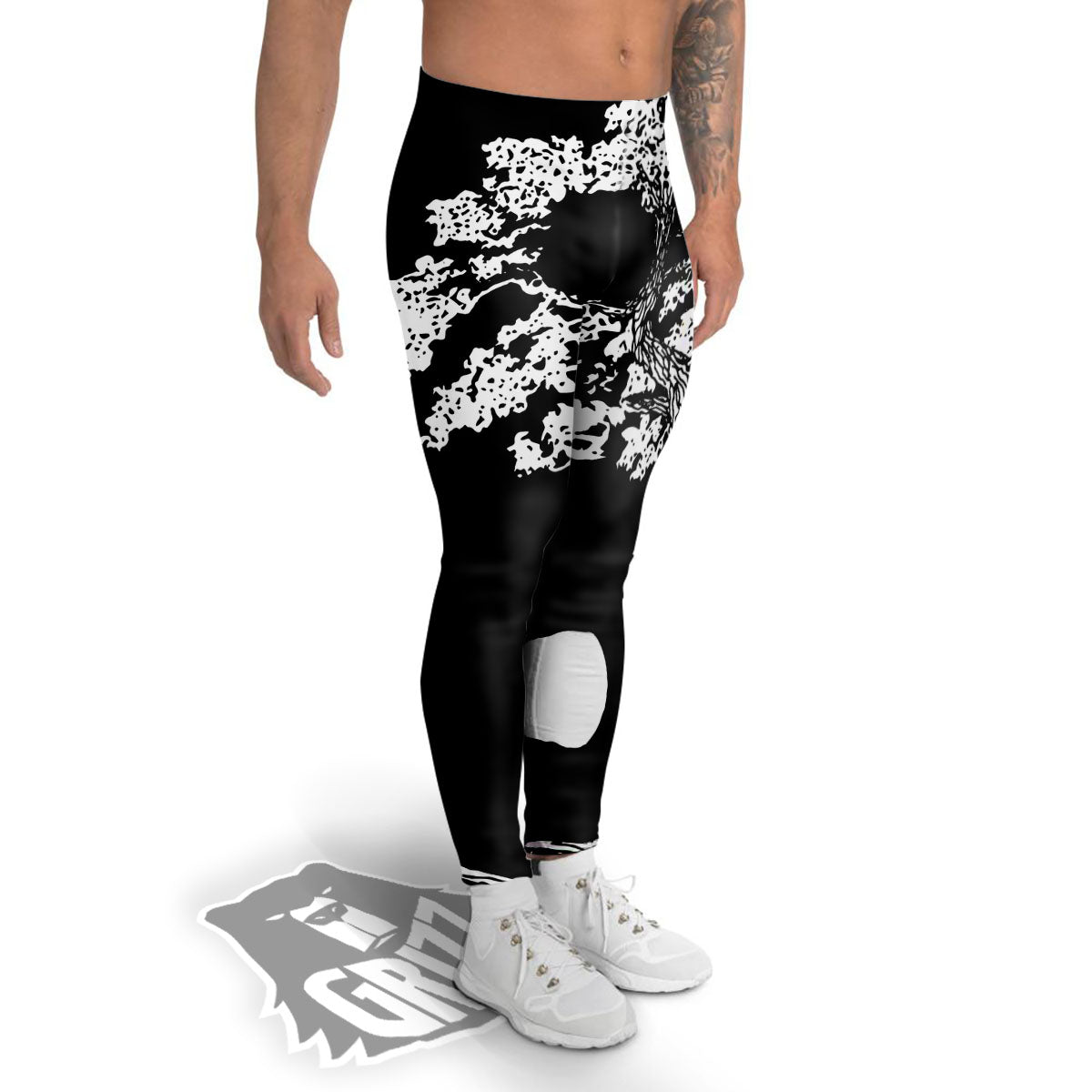 Yin Yang Roots Print Men's Leggings-grizzshop