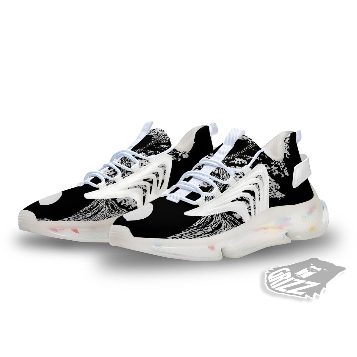 Yin Yang Roots Print White Gym Shoes-grizzshop