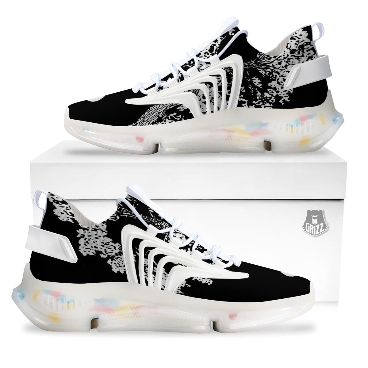 Yin Yang Roots Print White Gym Shoes-grizzshop