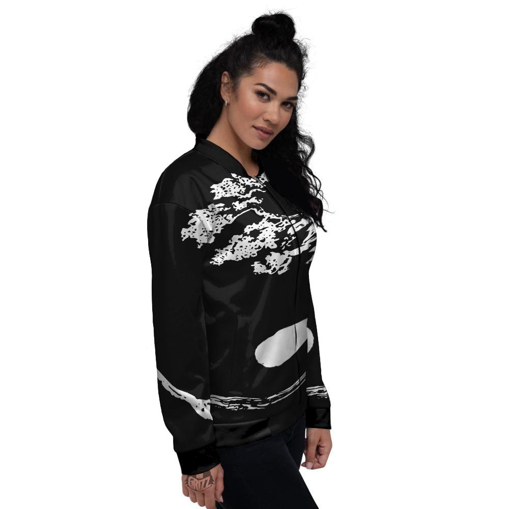 Yin Yang Roots Print Women's Bomber Jacket-grizzshop