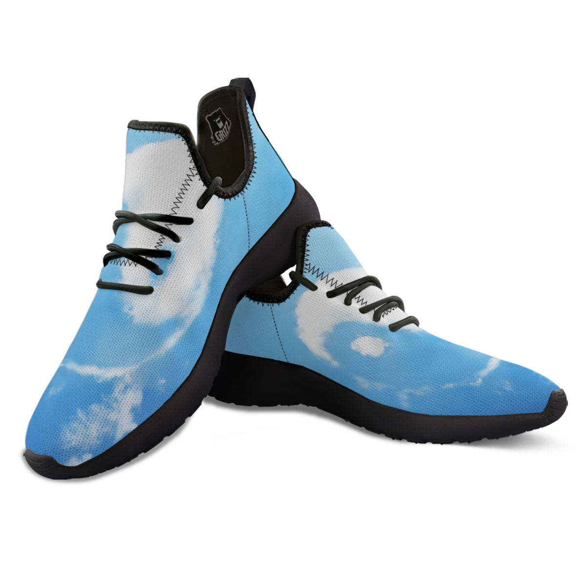 Yin Yang Space And Sky Print Black Athletic Shoes-grizzshop