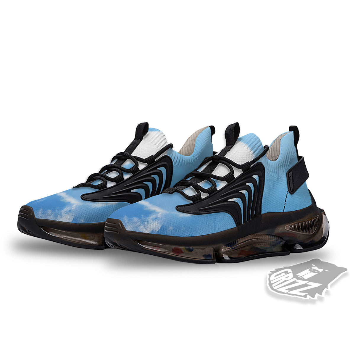 Yin Yang Space And Sky Print Black Gym Shoes-grizzshop