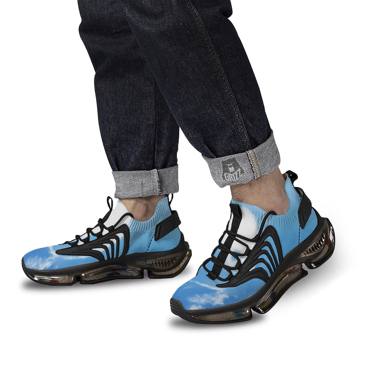 Yin Yang Space And Sky Print Black Gym Shoes-grizzshop