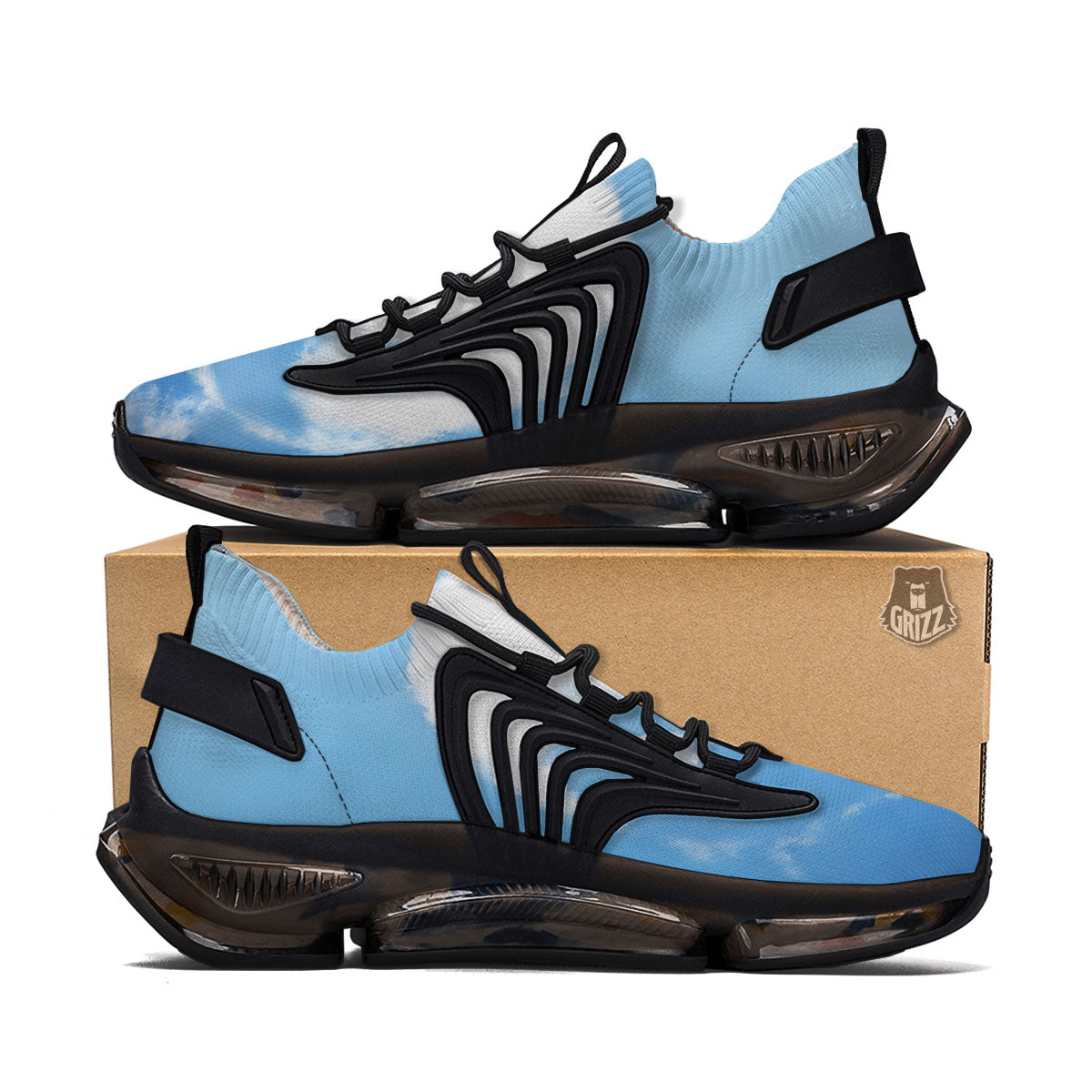 Yin Yang Space And Sky Print Black Gym Shoes-grizzshop