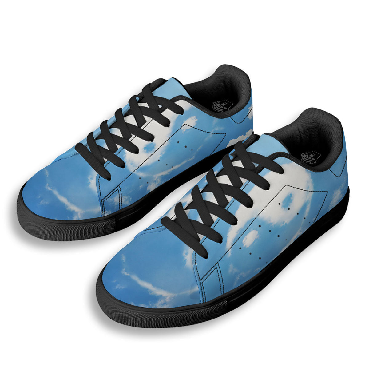 Yin Yang Space And Sky Print Black Low Top Sneakers-grizzshop