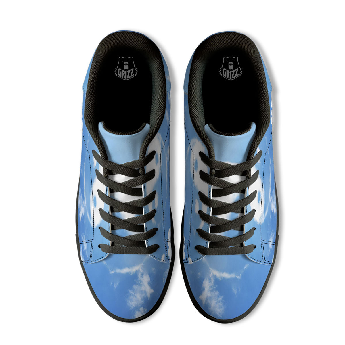 Yin Yang Space And Sky Print Black Low Top Sneakers-grizzshop