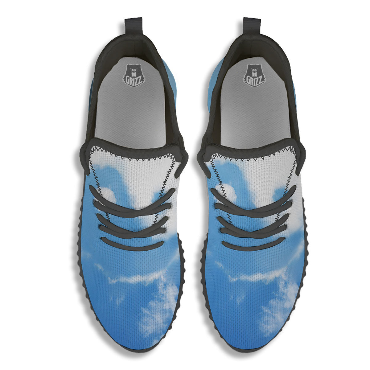 Yin Yang Space And Sky Print Black Walking Shoes-grizzshop