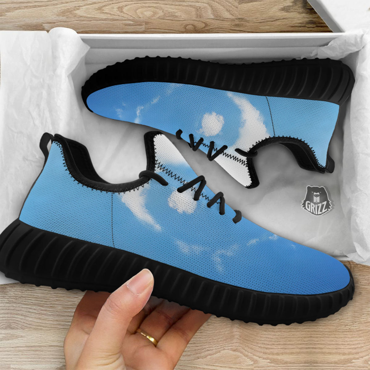 Yin Yang Space And Sky Print Black Walking Shoes-grizzshop