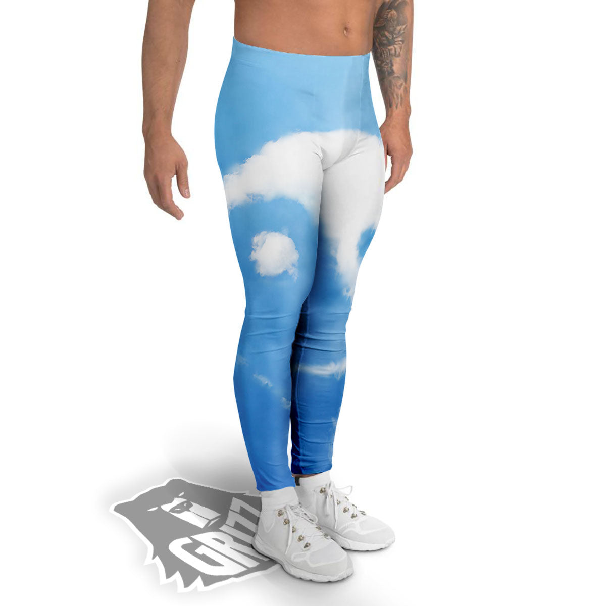 Yin Yang Space And Sky Print Men's Leggings-grizzshop