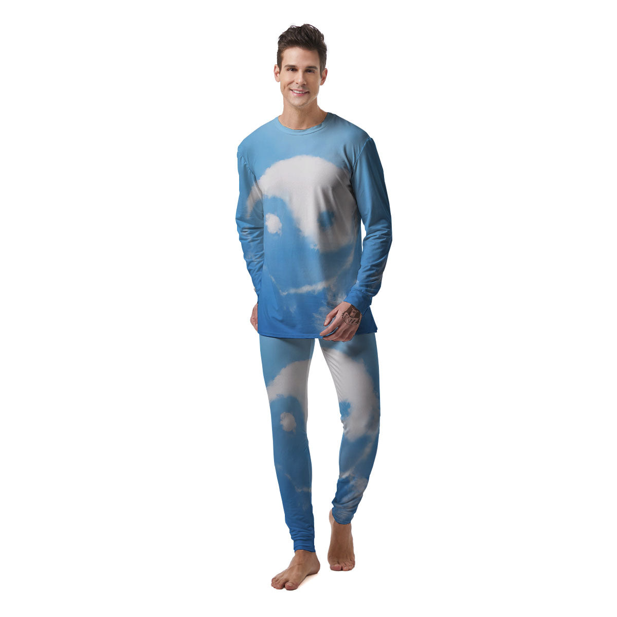 Yin Yang Space And Sky Print Men's Pajamas-grizzshop