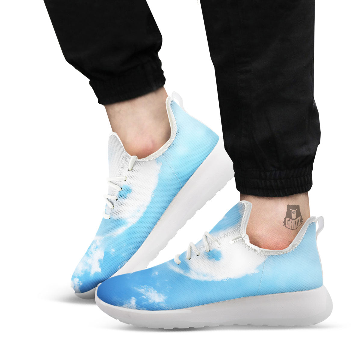 Yin Yang Space And Sky Print White Athletic Shoes-grizzshop