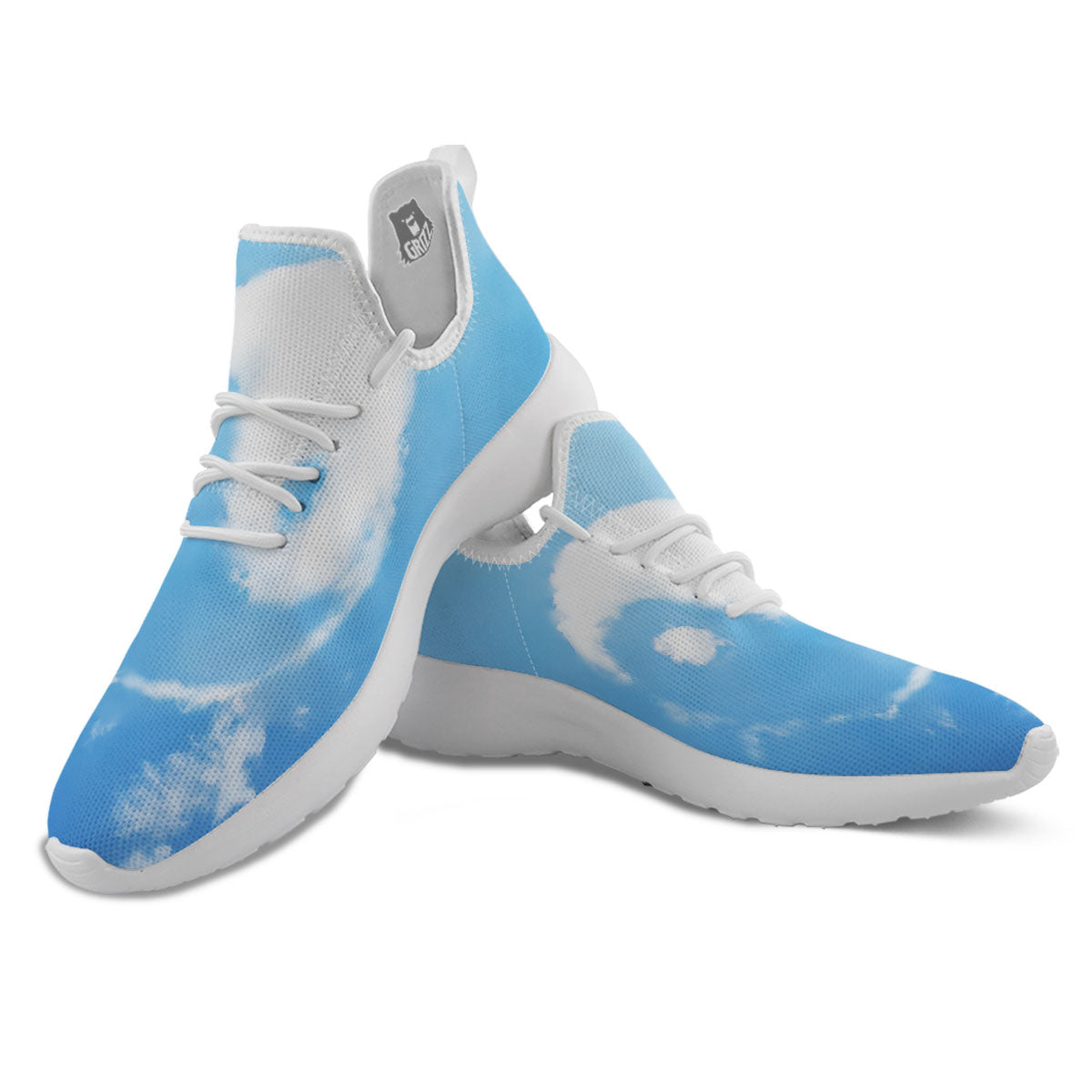 Yin Yang Space And Sky Print White Athletic Shoes-grizzshop