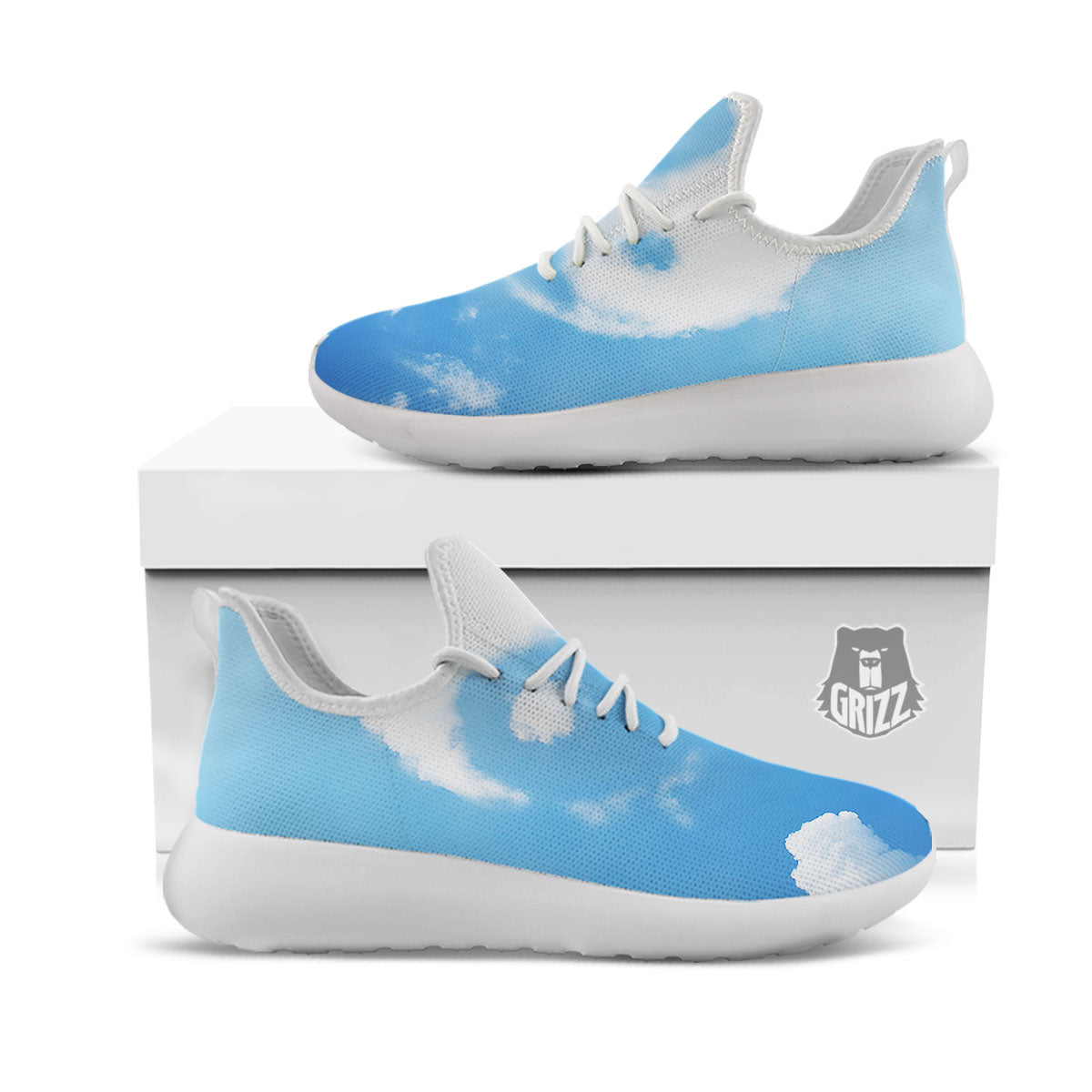 Yin Yang Space And Sky Print White Athletic Shoes-grizzshop
